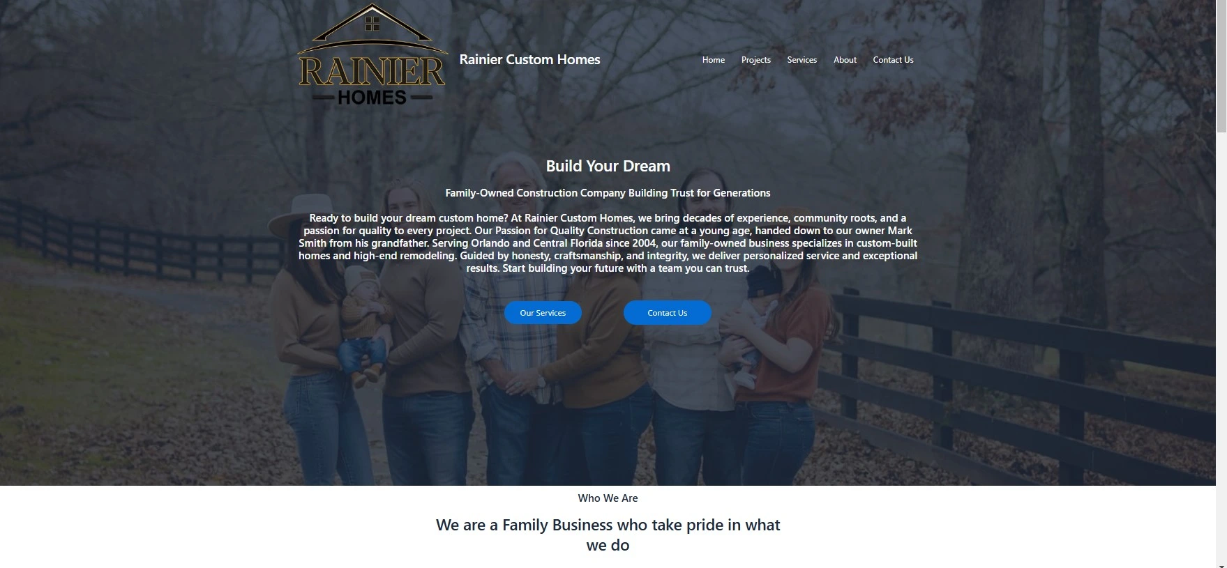 Website rebuild for Rainier with new design and improved user interface